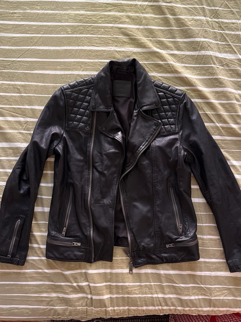 CONROY TEXTURED LEATHER BIKER JACKET